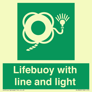 Lifebuoy with line and light